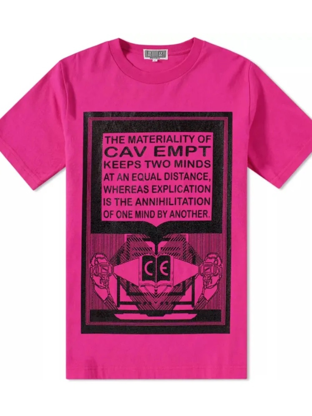 Cav Empt Bright Pink Short Sleeve Graphic Tee with Black Print